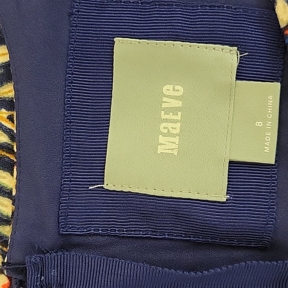 Maeve Brown and Blue Floral Sheath Midi Dress Womens Sz 8 - Picture 7 of 9